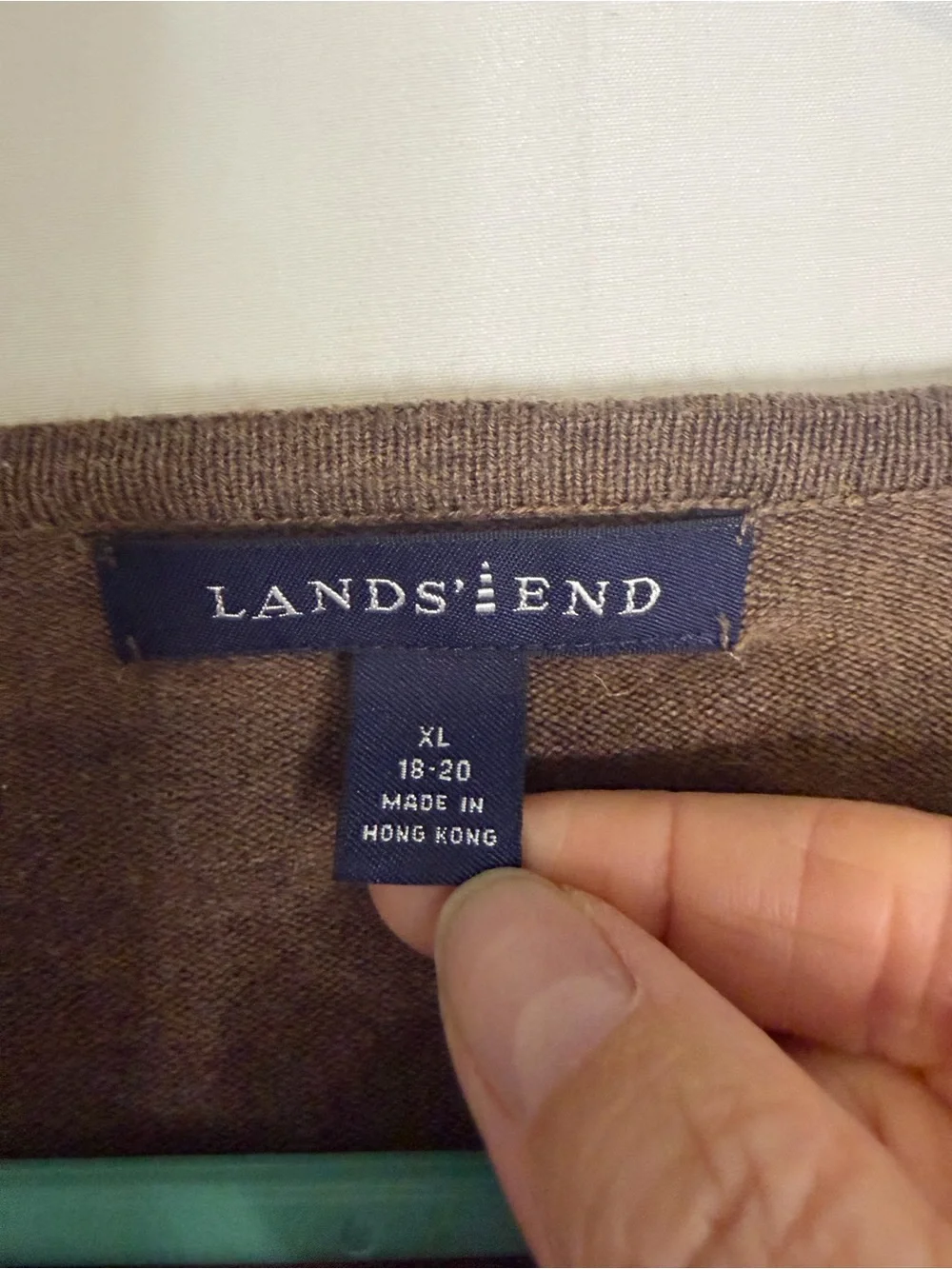 Lands' End Chestnut Brown Long Sleeve Button Down Cardigan Size XL